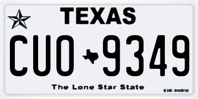 TX license plate CUO9349