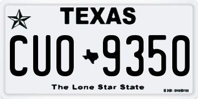 TX license plate CUO9350