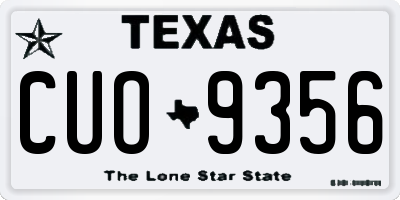 TX license plate CUO9356