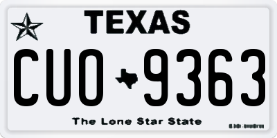 TX license plate CUO9363