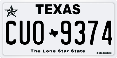 TX license plate CUO9374