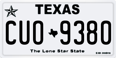 TX license plate CUO9380