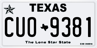 TX license plate CUO9381