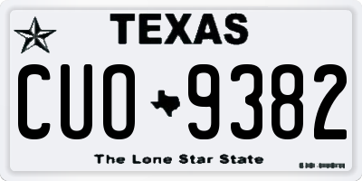 TX license plate CUO9382