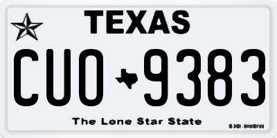 TX license plate CUO9383