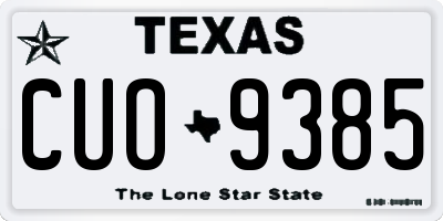 TX license plate CUO9385