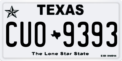 TX license plate CUO9393