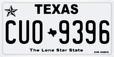 TX license plate CUO9396