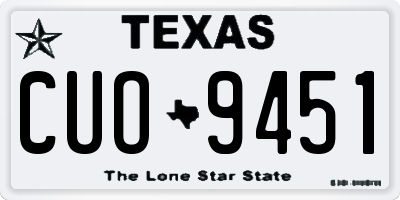 TX license plate CUO9451