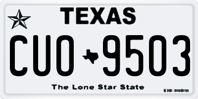TX license plate CUO9503