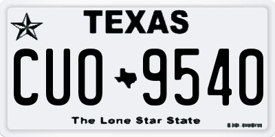 TX license plate CUO9540
