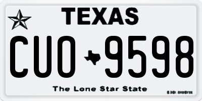 TX license plate CUO9598