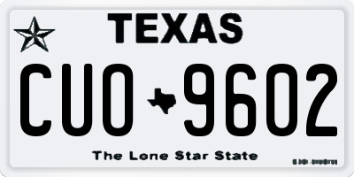 TX license plate CUO9602