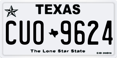 TX license plate CUO9624