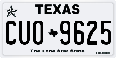 TX license plate CUO9625