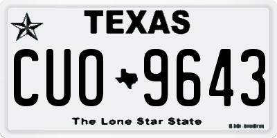 TX license plate CUO9643