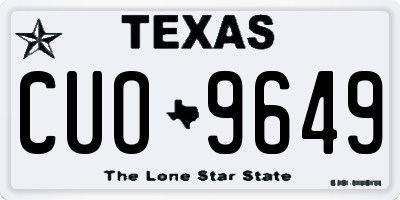 TX license plate CUO9649