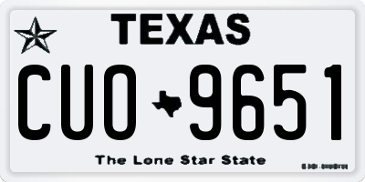 TX license plate CUO9651