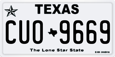 TX license plate CUO9669