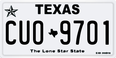 TX license plate CUO9701
