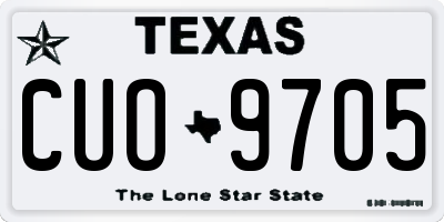 TX license plate CUO9705