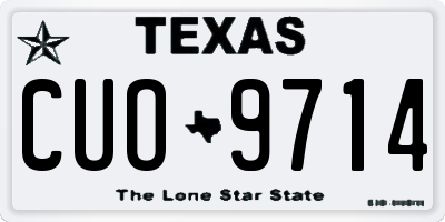 TX license plate CUO9714