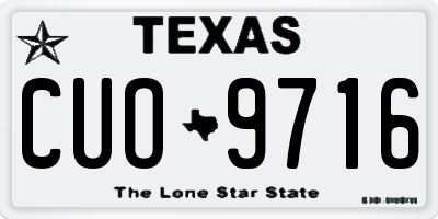 TX license plate CUO9716