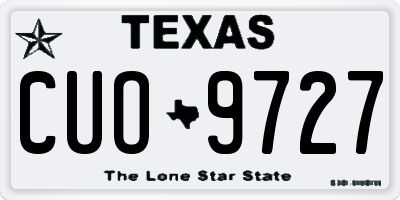 TX license plate CUO9727