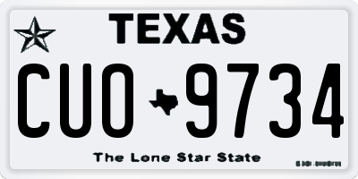TX license plate CUO9734