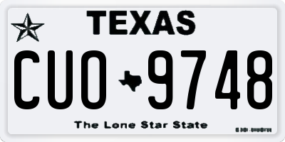 TX license plate CUO9748