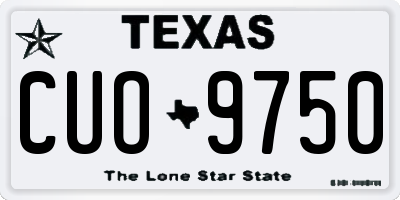 TX license plate CUO9750