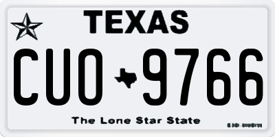 TX license plate CUO9766