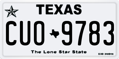 TX license plate CUO9783