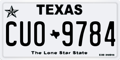 TX license plate CUO9784