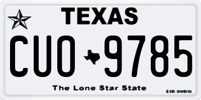 TX license plate CUO9785
