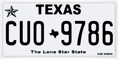 TX license plate CUO9786