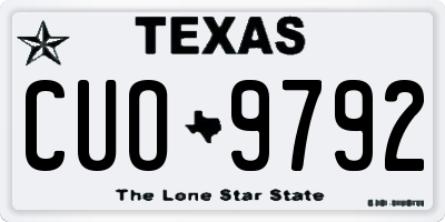 TX license plate CUO9792