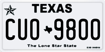 TX license plate CUO9800