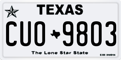 TX license plate CUO9803