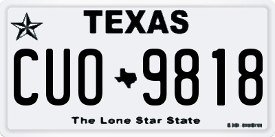 TX license plate CUO9818