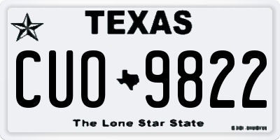 TX license plate CUO9822