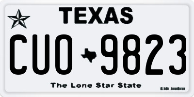 TX license plate CUO9823