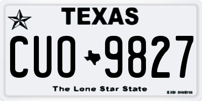 TX license plate CUO9827