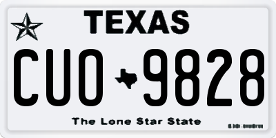 TX license plate CUO9828