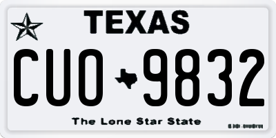 TX license plate CUO9832