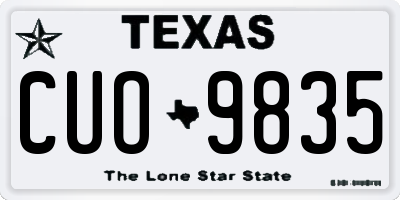 TX license plate CUO9835