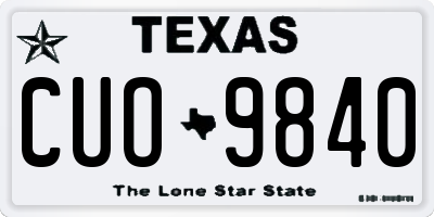 TX license plate CUO9840