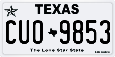 TX license plate CUO9853
