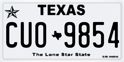 TX license plate CUO9854