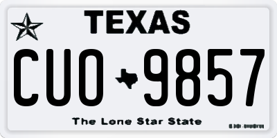 TX license plate CUO9857